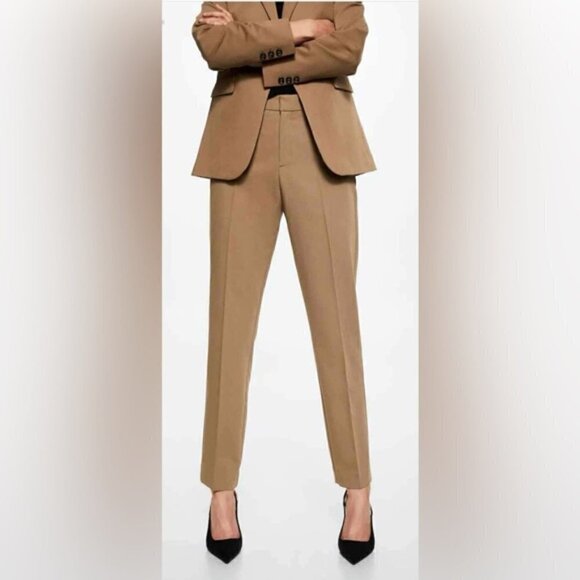 Mango, Women's Pleated suit trousers, Color: Medium Brown. Size: 1 (US). NWT. - Picture 9 of 11